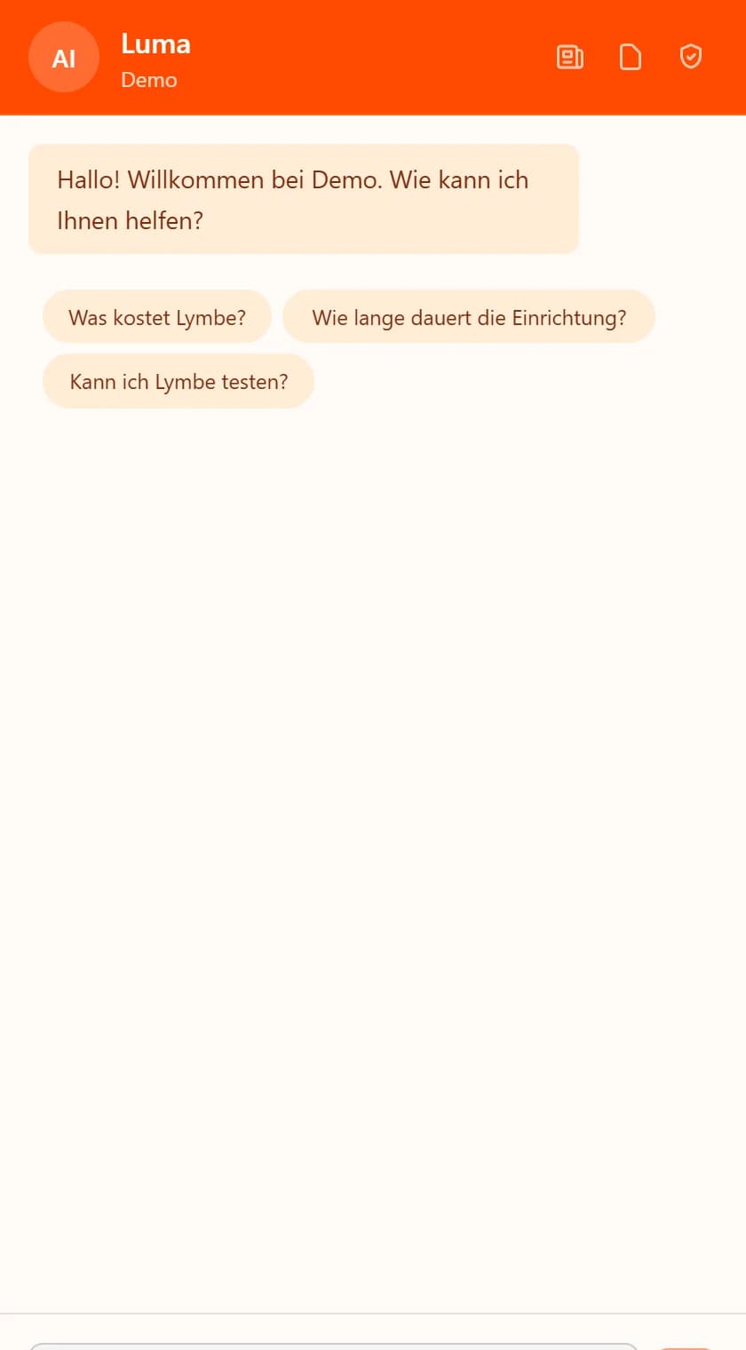 Der Website-Assistent als Chatfenster auf einer Kundenseite